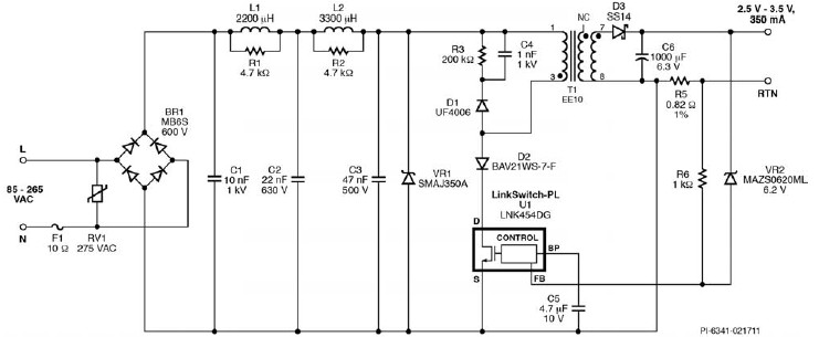 LNK454DG led driver circuit design project