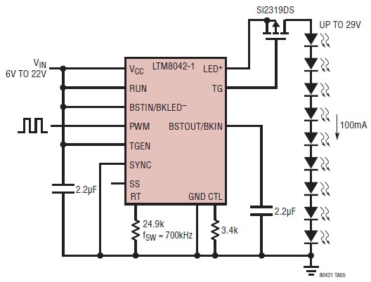 ltm8042 led driver schematic circuit 