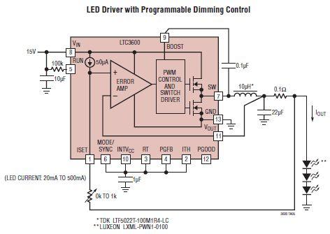 LTC3600 LED driver circuit design project