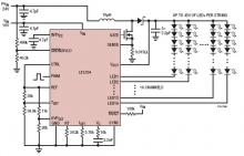 LT3754 16 channel LED driver circuit design schematic