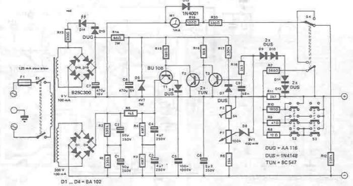 10 300V variable power supply circuit design diagram