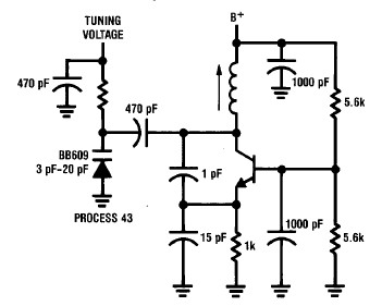 50 300 MHz Colpitts oscillator circuit diagram