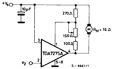 TDA7275A DC speed controller circuit design schematic