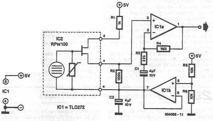 tlc272 proximity detector circuit