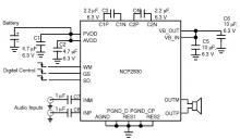 1W audio amplifier circuit NCP2830