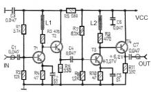 43 dB antenna amplifier circuit diagram