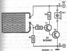 Transistor water sensor alarm circuit